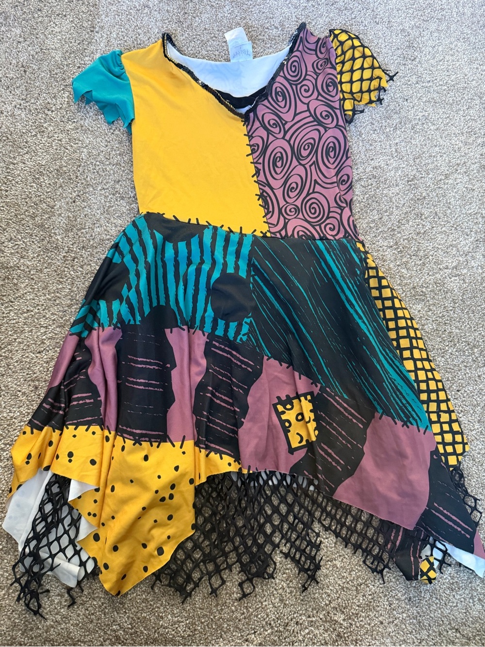 Patchwork Sally-Inspired Kids Costume Dress and Leggings - Multicolor - Picture 2 of 4